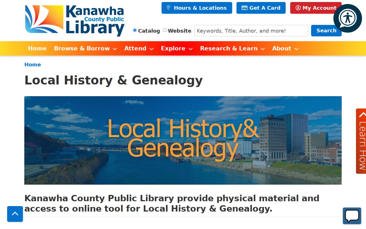 Kanawha County Public Library local history and genealogy resources
